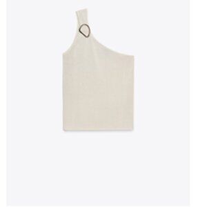 ZARA ASYMMETRIC KNIT TOP WITH HARDWARE